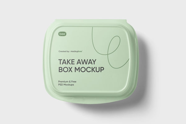 Top View of a Take Away Box Mockup FREE PSD