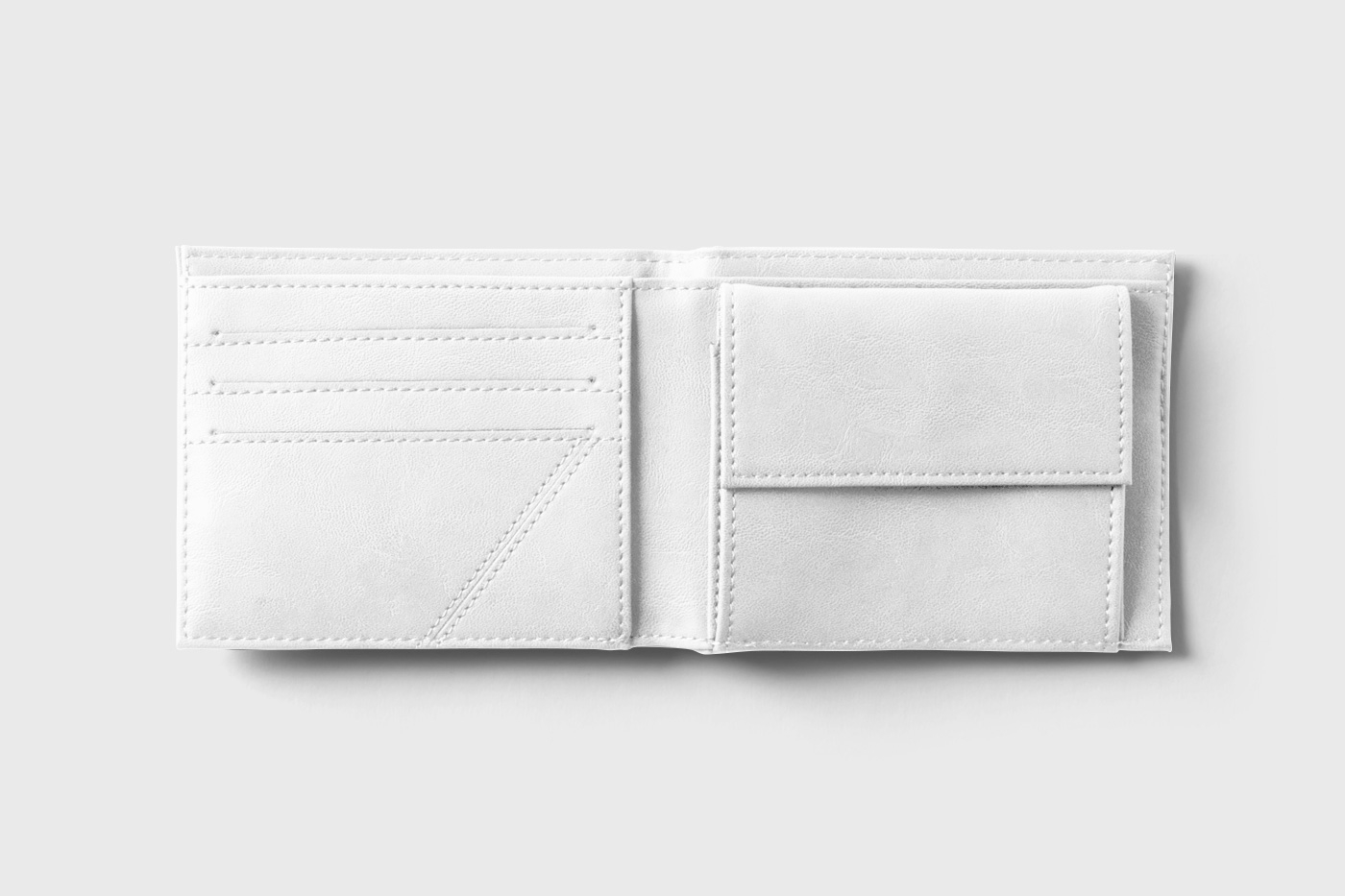 Top View of an Open Leather Wallet Mockup FREE PSD