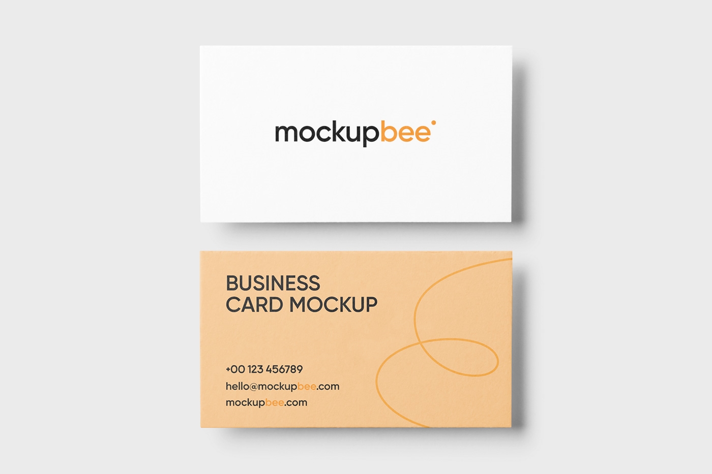Top View of Both Sides of a Business Card Mockup FREE PSD