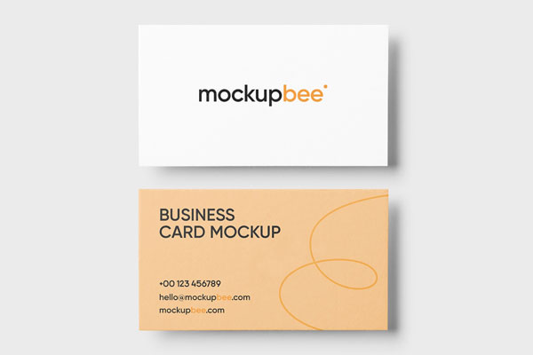 Top View of Both Sides of a Business Card Mockup FREE PSD
