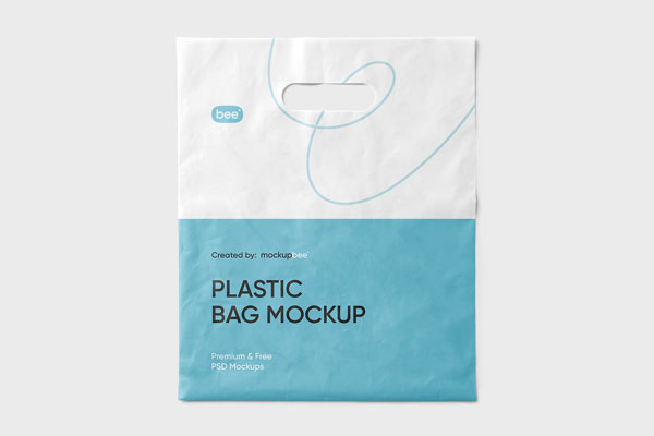 Top View of Carrier Plastic Bag Mockup FREE PSD