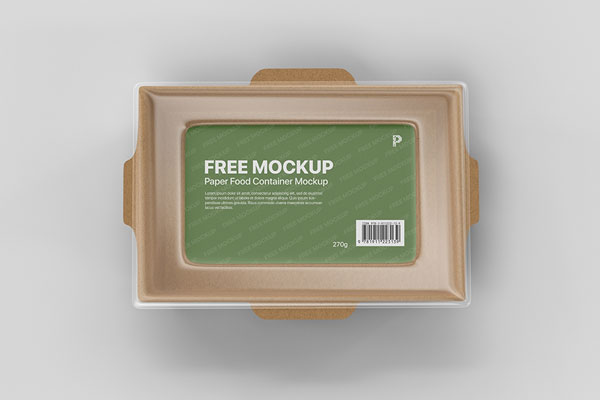 Top View of Paper Food Container Mockup FREE PSD