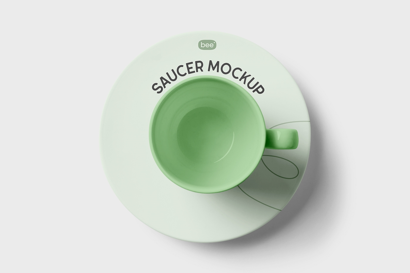 Top View of Saucer with Cup Mockup FREE PSD
