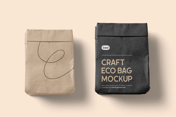 Top View of Two Craft Eco Bags Mockup (FREE) - Resource Boy