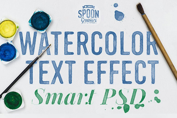 Watercolour Text Effect FREE PSD