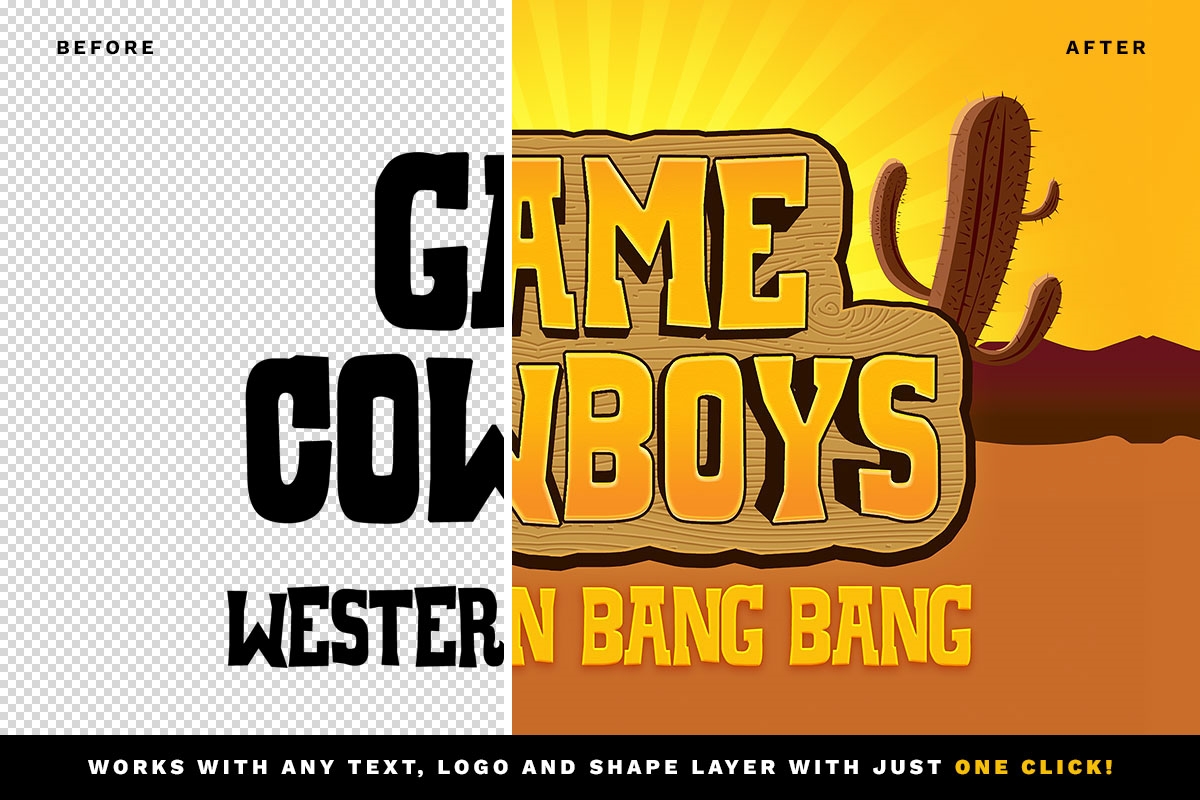 Western Game Logo Text Effect FREE PSD