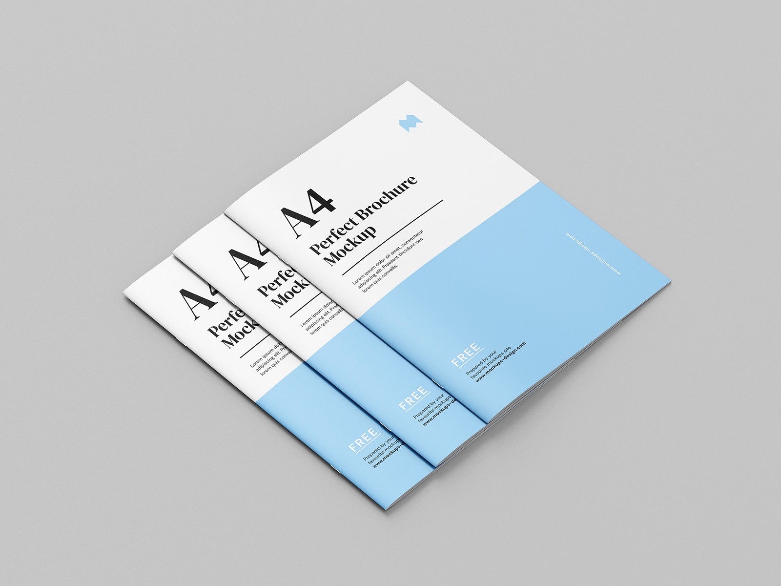 8 Mockups of Thin A4 Brochure from Different Angles FREE PSD