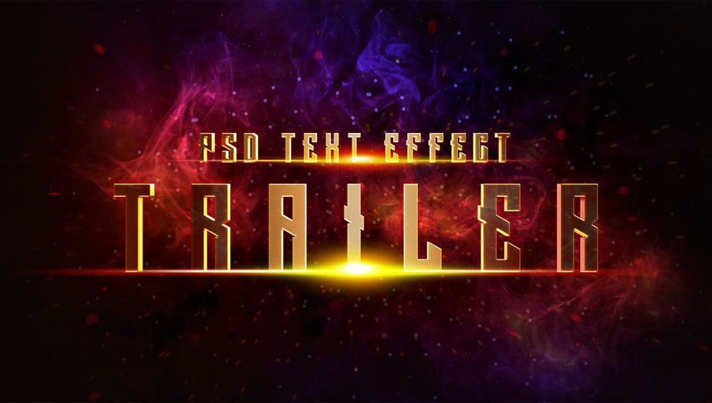 Cinematic Trailer Golden 3D Text Effect FREE PSD