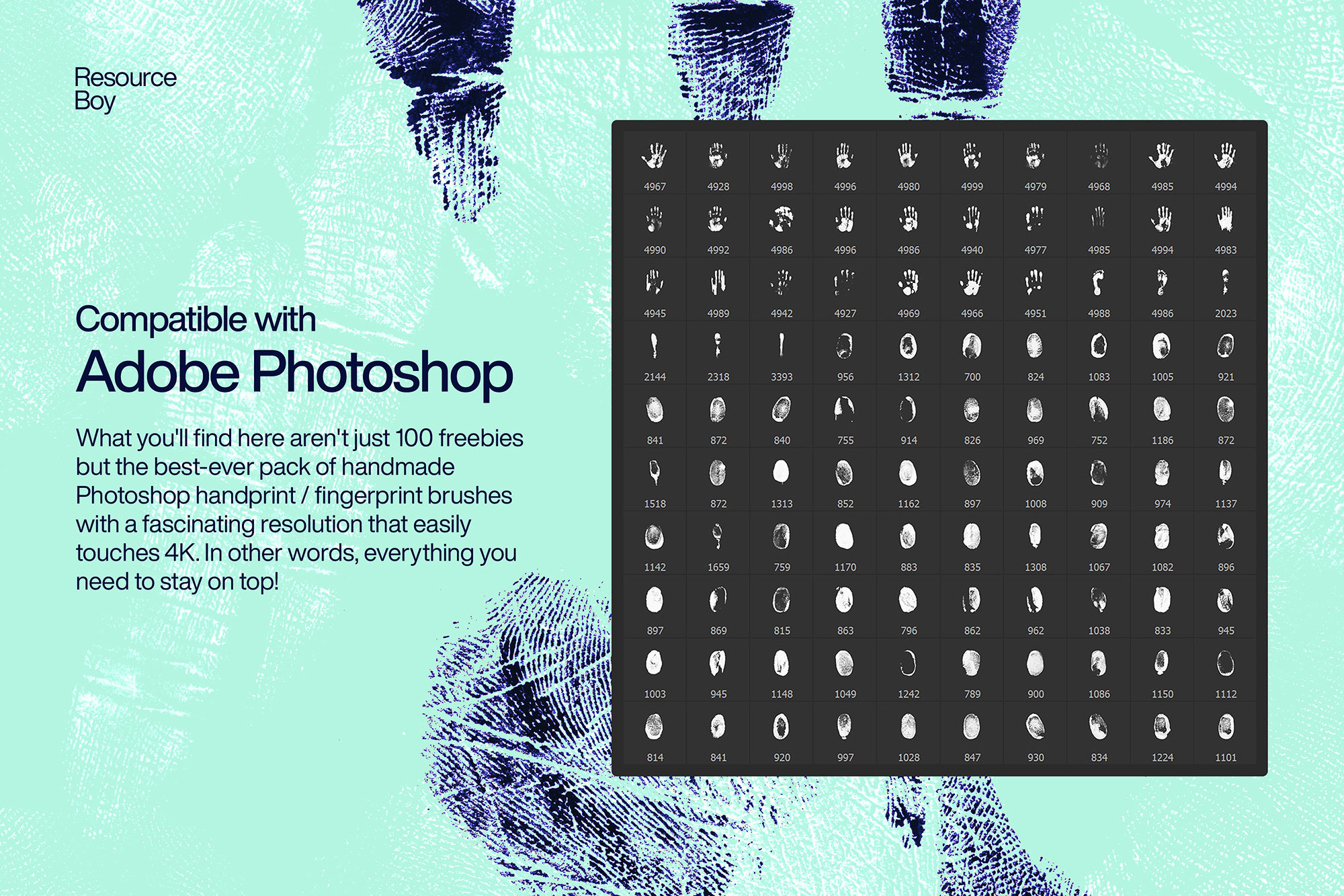 100 Free Hand / Fingerprint Photoshop Brushes