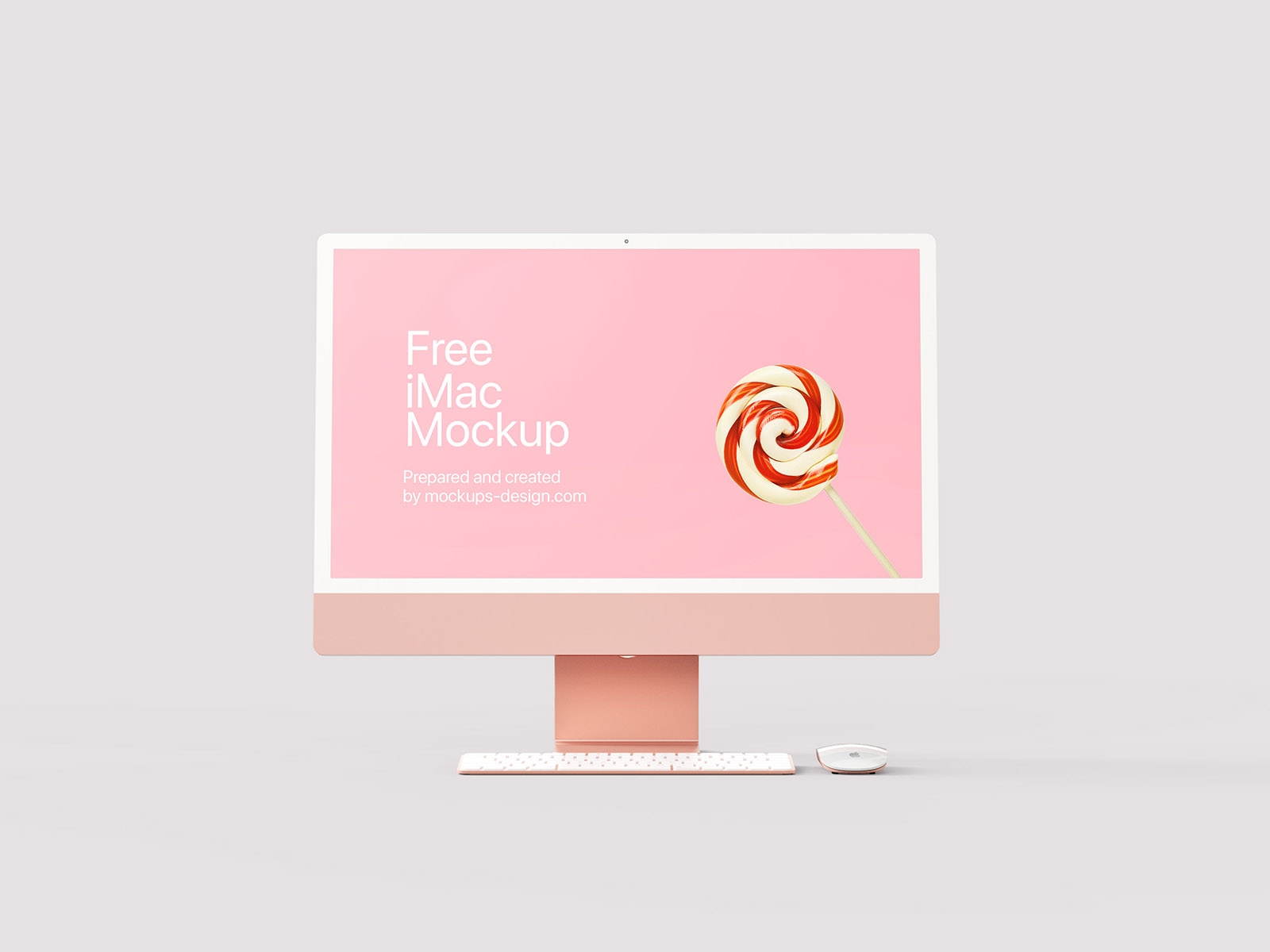 Front and Perspective View of 4 iMac Monitor Mockups FREE PSD