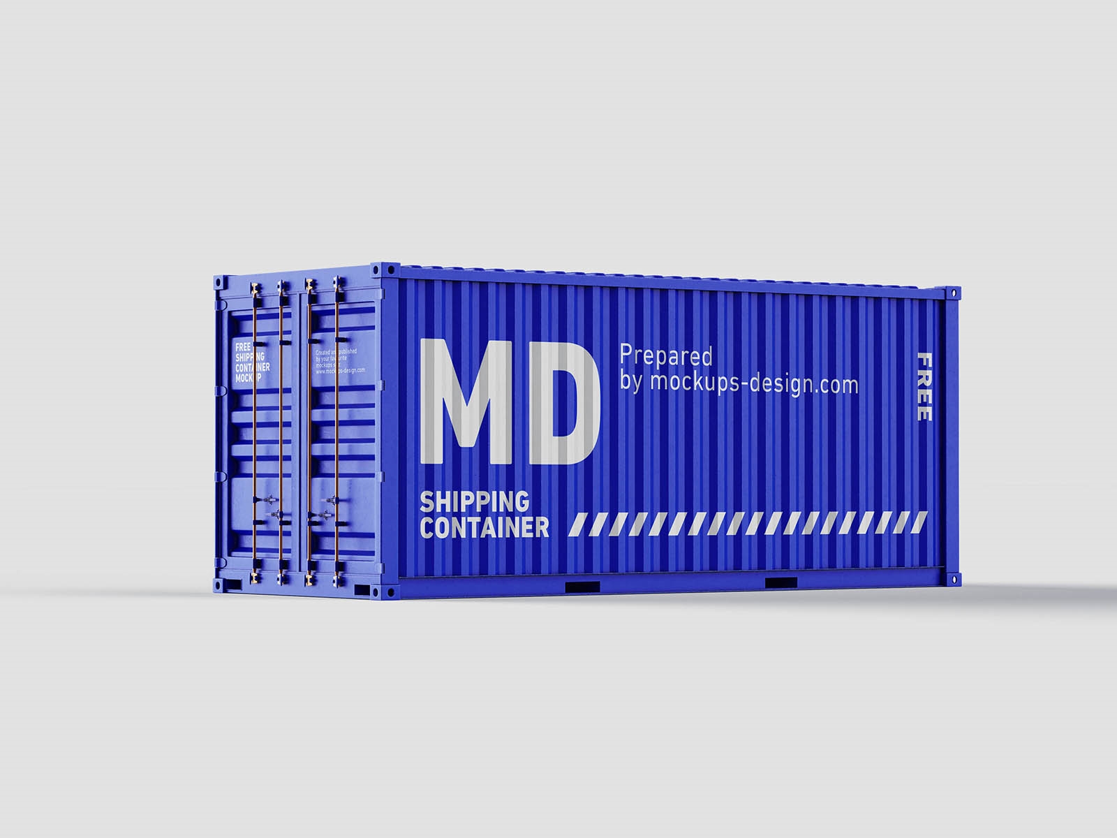 Front and Perspective View of 4 Shipping Container Mockups FREE PSD