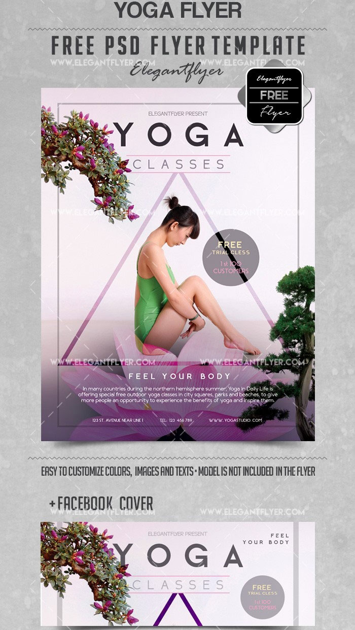 Free customizable and printable yoga flyer templates