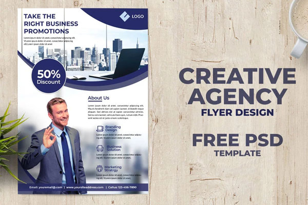 Modern Photo Corporate Business Agency Flyer Template FREE PSD