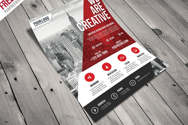 Modern Photo Corporate Business Flyer Template FREE PSD
