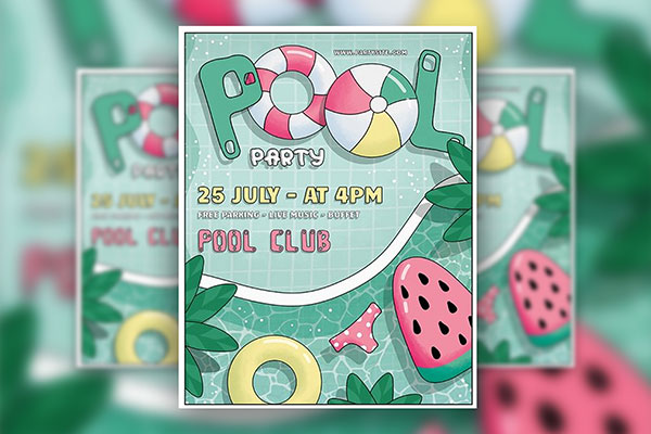 Free Pool Party Flyer / Poster PSD Templates (2023)