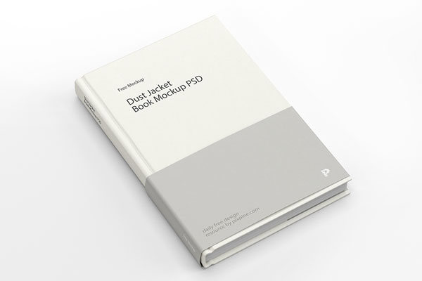 Top Side View of Dust Jacket Book Mockup FREE PSD