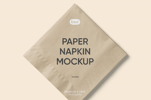 Top View of a Folded Paper Napkin Mockup FREE PSD