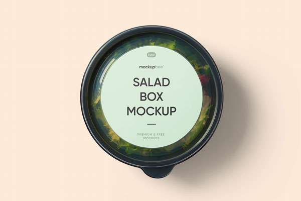 Top View of a Sticker Salad Box Mockup FREE PSD