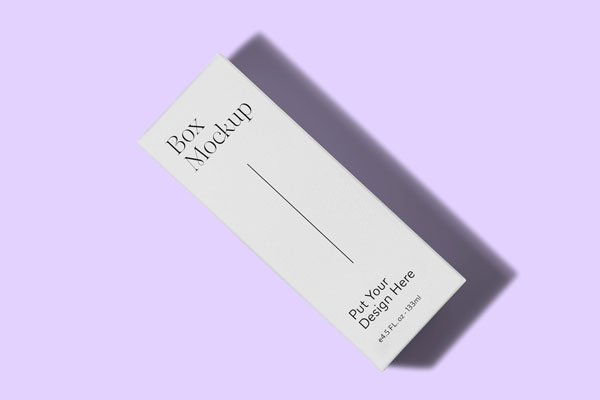 Top View of Rectangle Box Packaging Mockup within Shadow FREE PSD