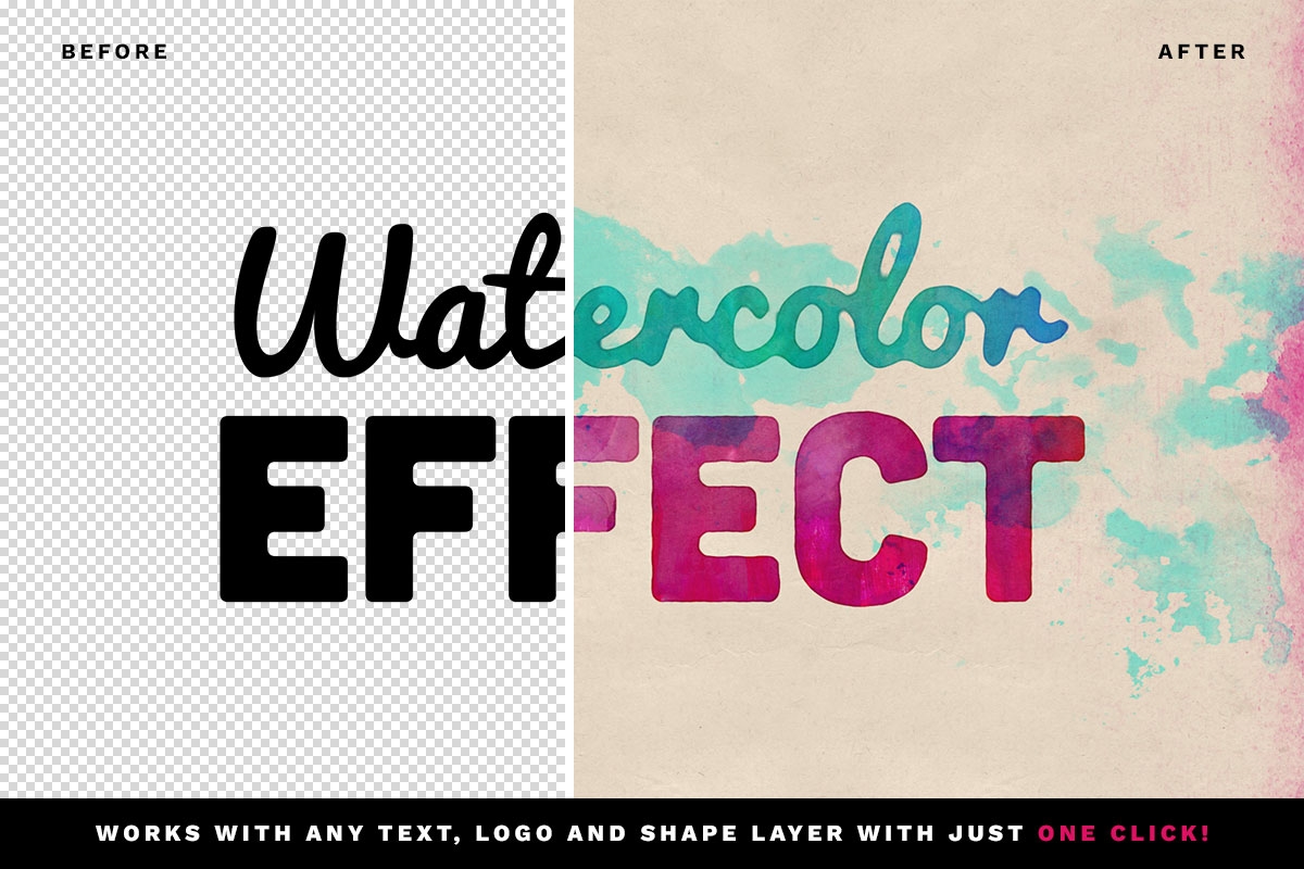 Watercolor Text and Logo Effects FREE PSD