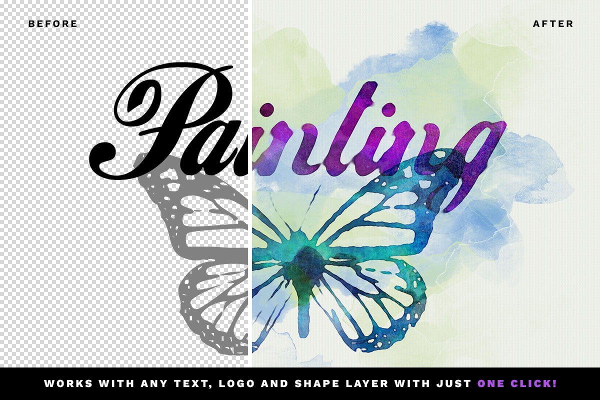 Watercolor Text Effect FREE PSD