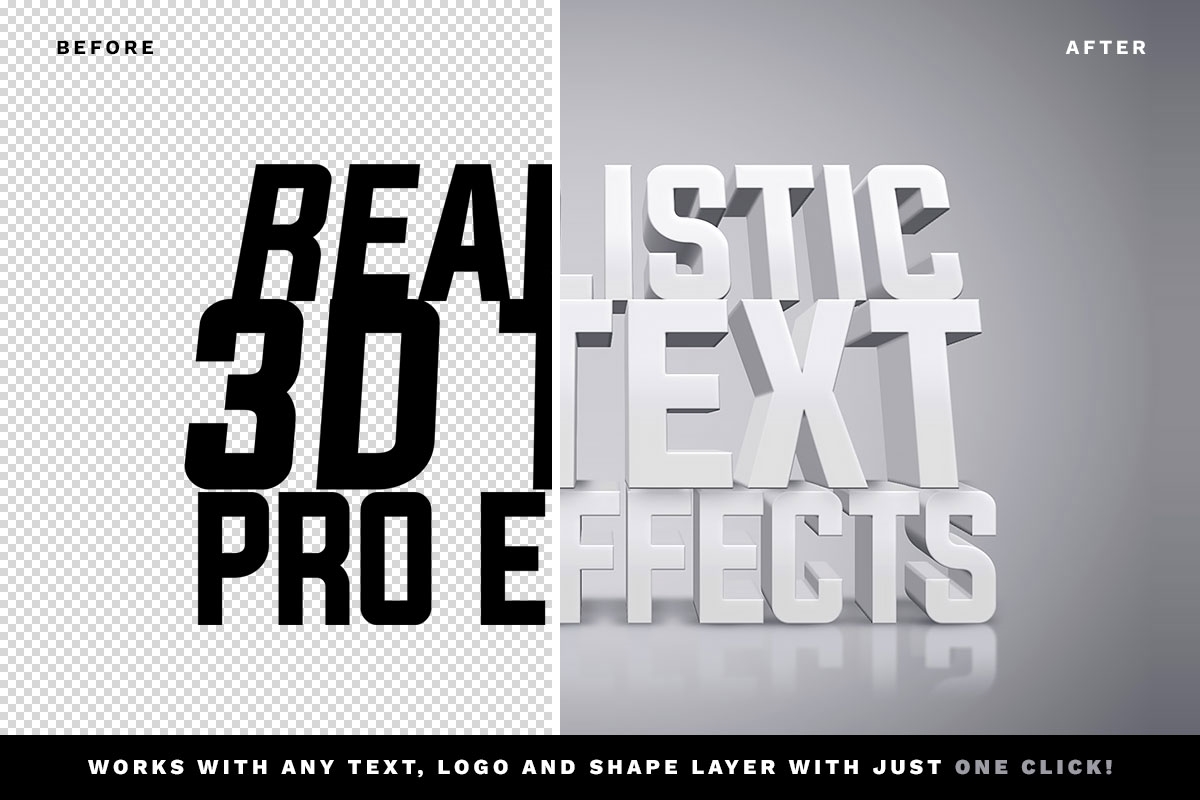 White 3D Text Effect FREE PSD