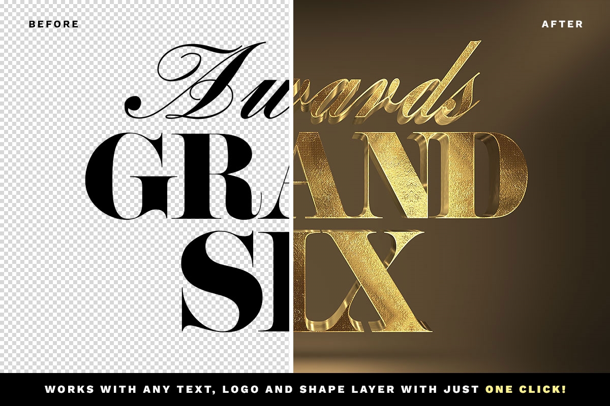 3D Gold Text Effect FREE PSD