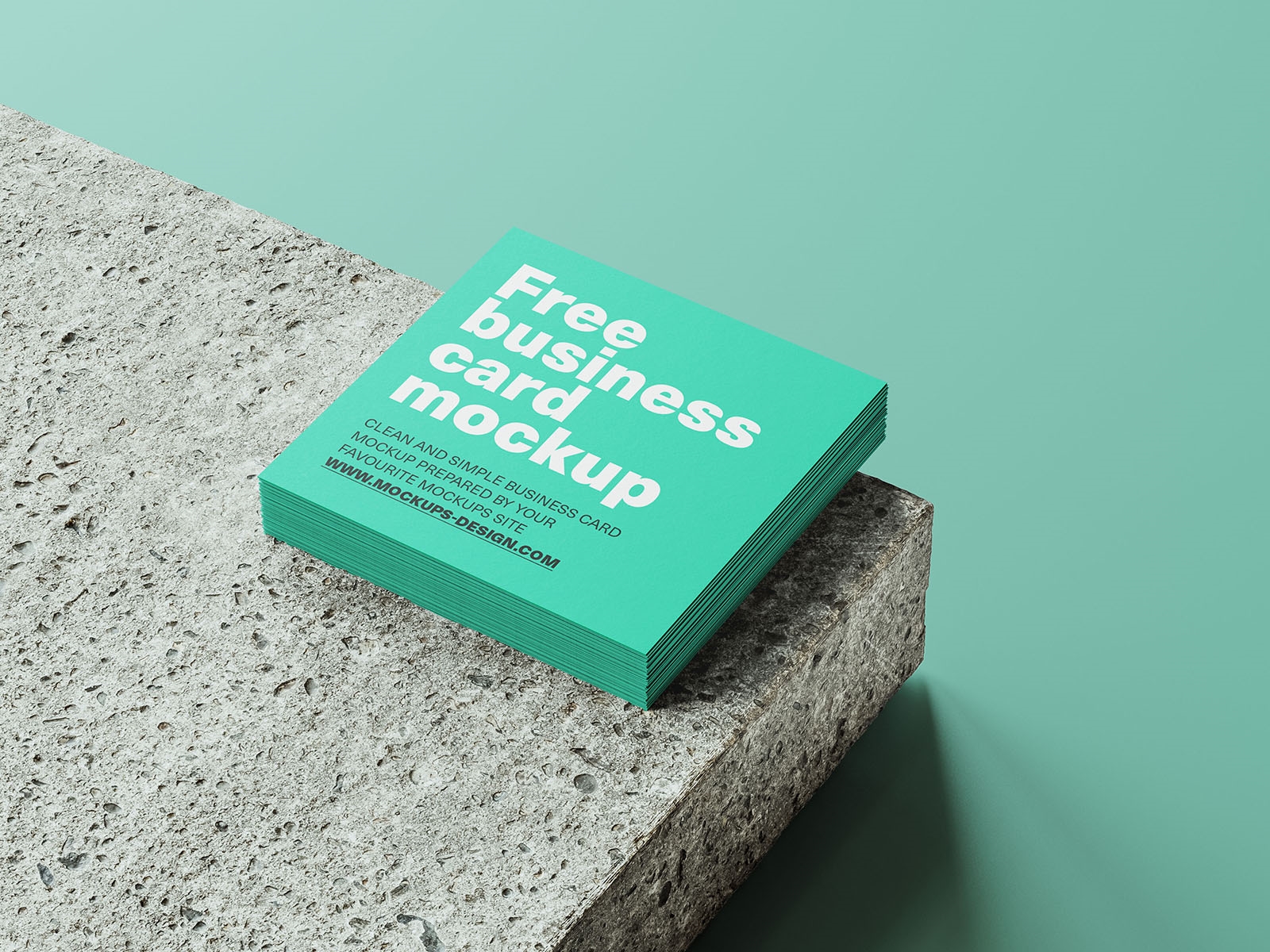 4 Mockups of Square Business Cards Mockup from Different Angles FREE PSD