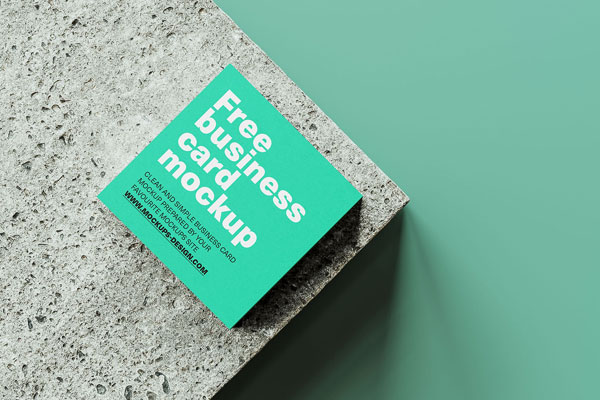 4 Mockups of Square Business Cards Mockup from Different Angles FREE PSD
