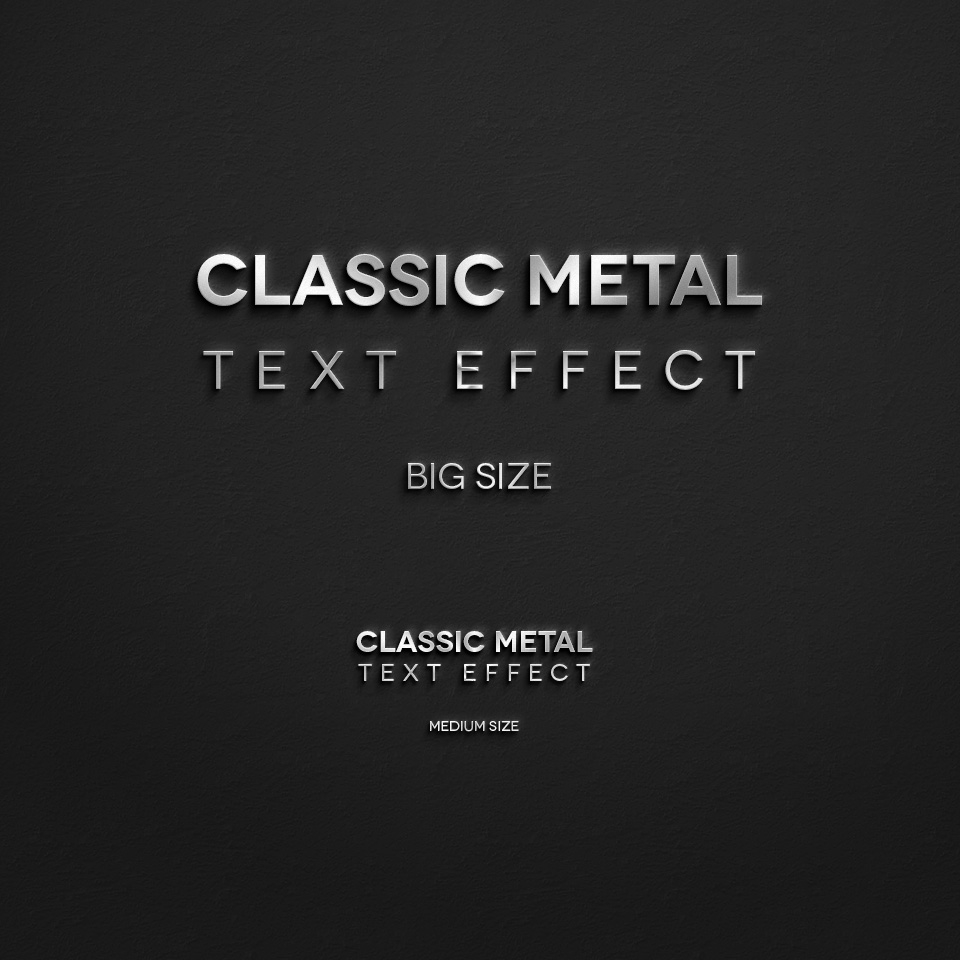 Minimal Classic Metal Text Effect Free Download | Resource Boy