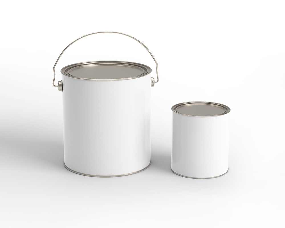 Front View of 2 Paint Tin Buckets Mockup FREE PSD