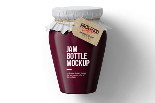 Front View of Jar of Jam Mockup FREE PSD