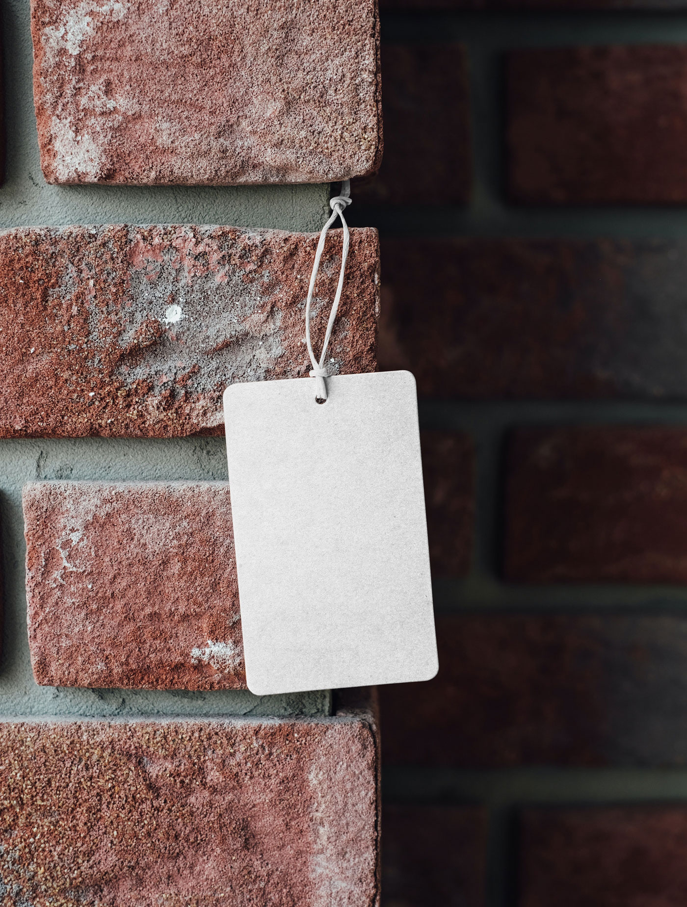Front View of Label Mockup on Brick Wall FREE PSD