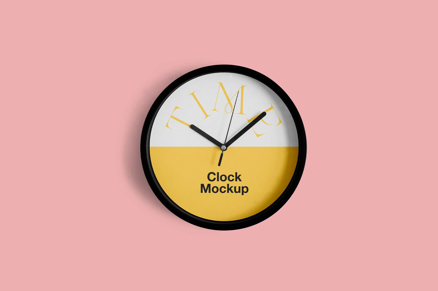Front View of Rounded Clock Mockup FREE PSD