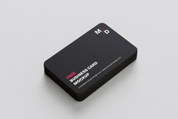 5 Mockups of Rounded Business Cards FREE PSD