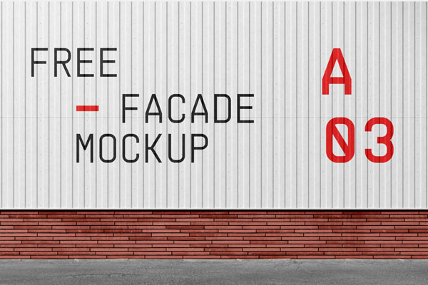 Front View of a Metal Facade Mockup FREE PSD