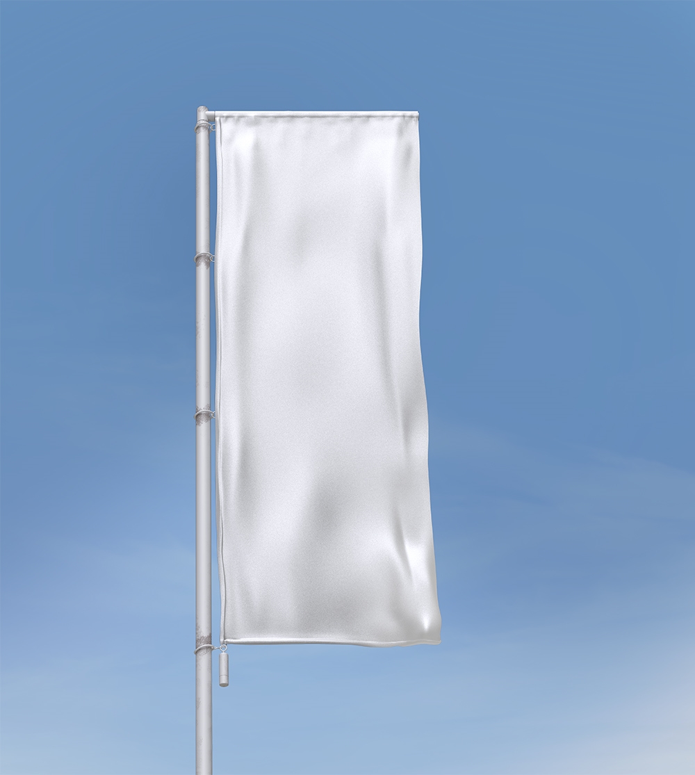 Front View of a Wrinkled Pole Flag Mockup FREE PSD