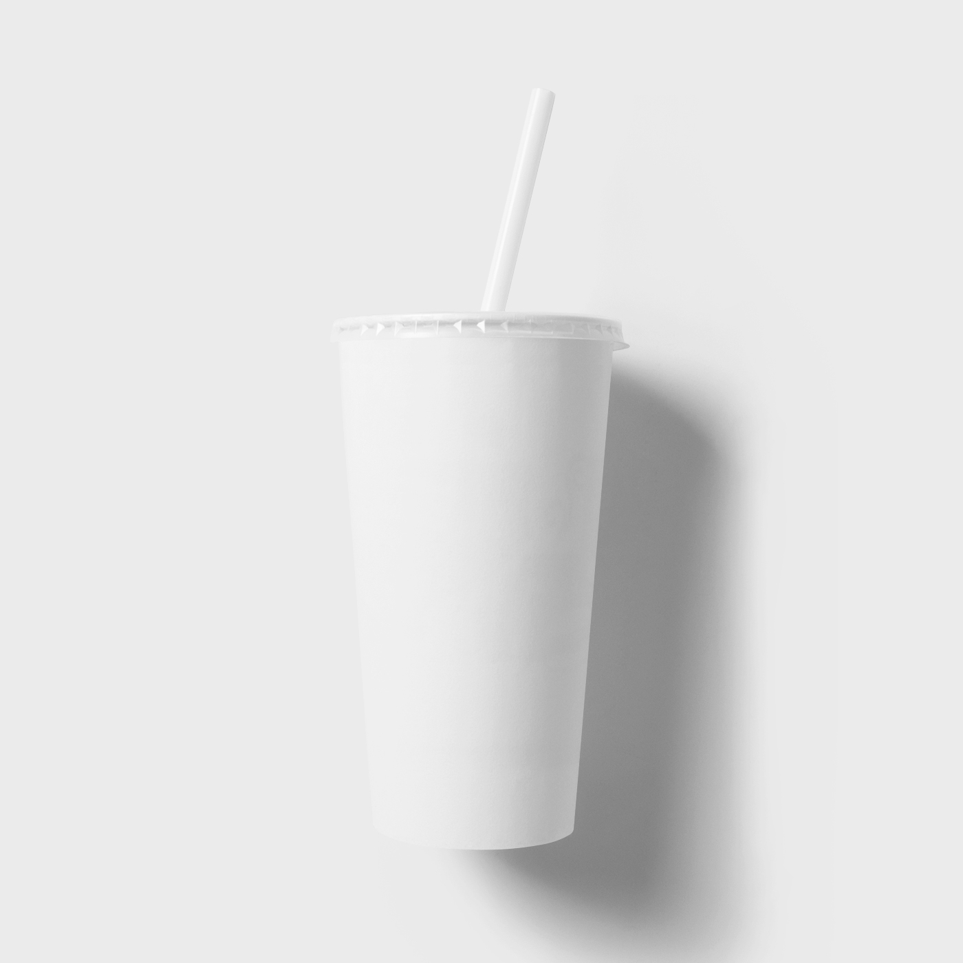 Front View of Paper Cup With Straw Mockup FREE PSD