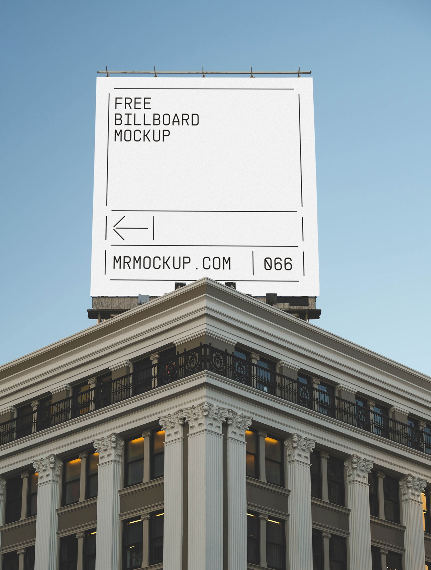 Outdoor Vertical Banner Mockup on Modern Building (FREE) - Resource Boy