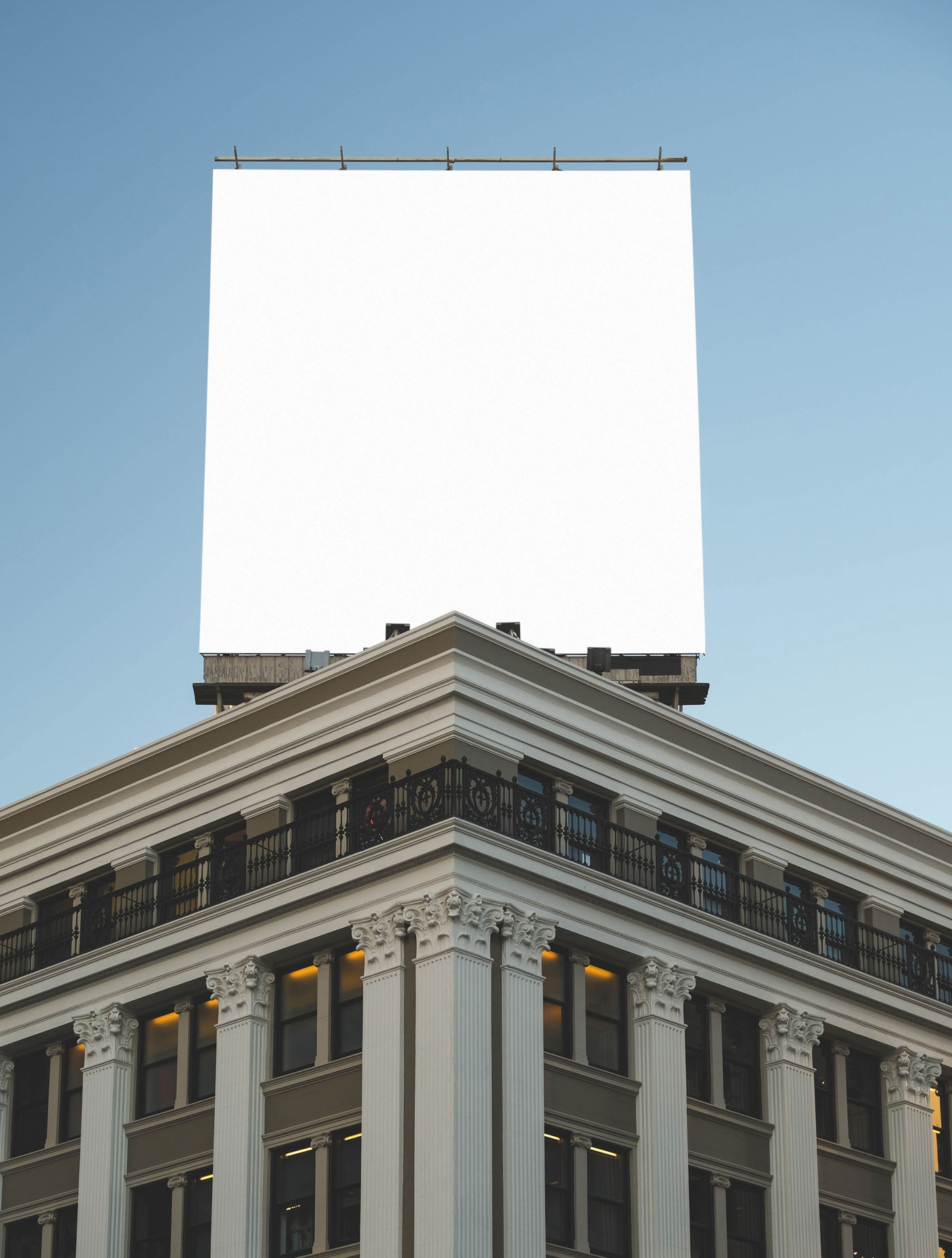 Outdoor Vertical Banner Mockup on Modern Building FREE PSD