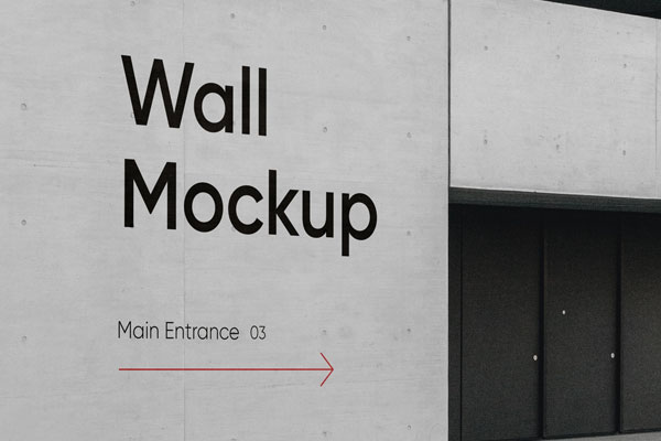 Perspective View of a Building Wall Mockup FREE PSD