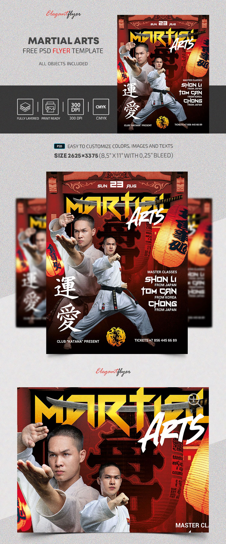 Professional Asian Martial Arts Flyer Template (FREE) Resource Boy