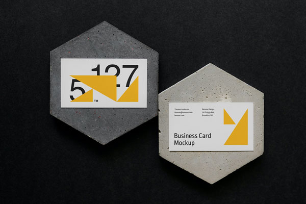 Top View of 2 Business Cards Mockup FREE PSD
