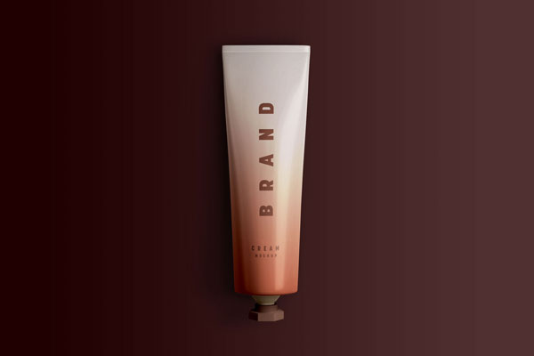 Top View of a Medicated/Cosmetic Cream Tube Mockup FREE PSD