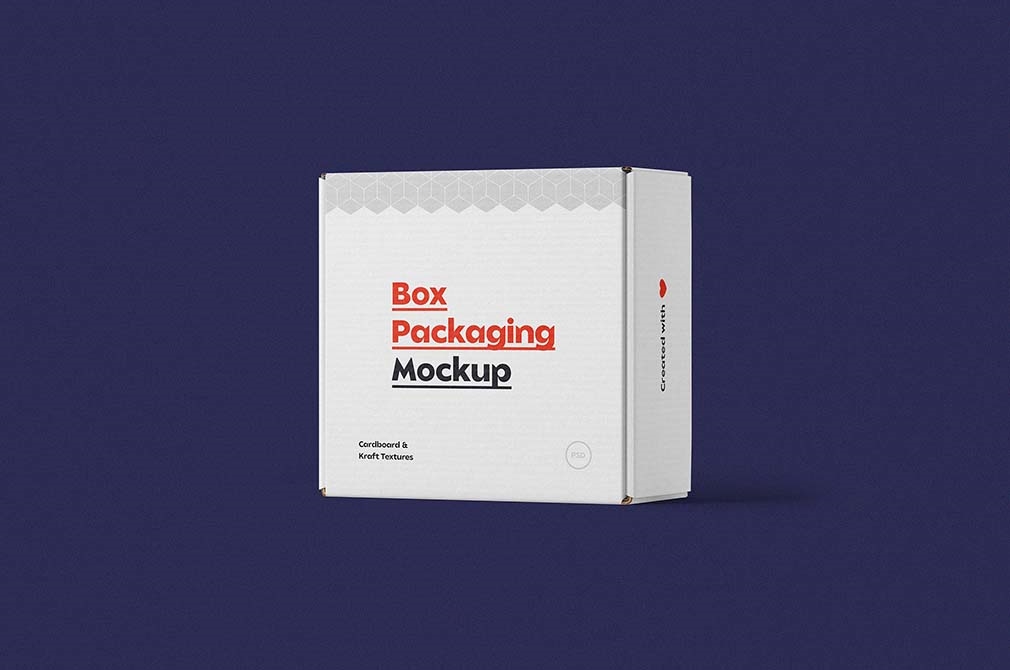 3/4 View of a Delivery Box Mockup FREE PSD