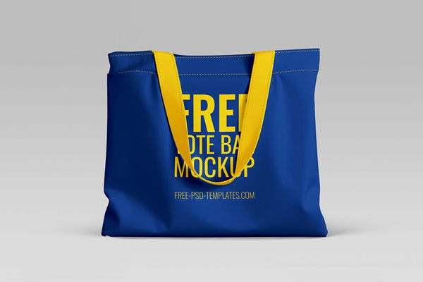Front and Perspective View of 3 Tote Bag Mockups FREE PSD