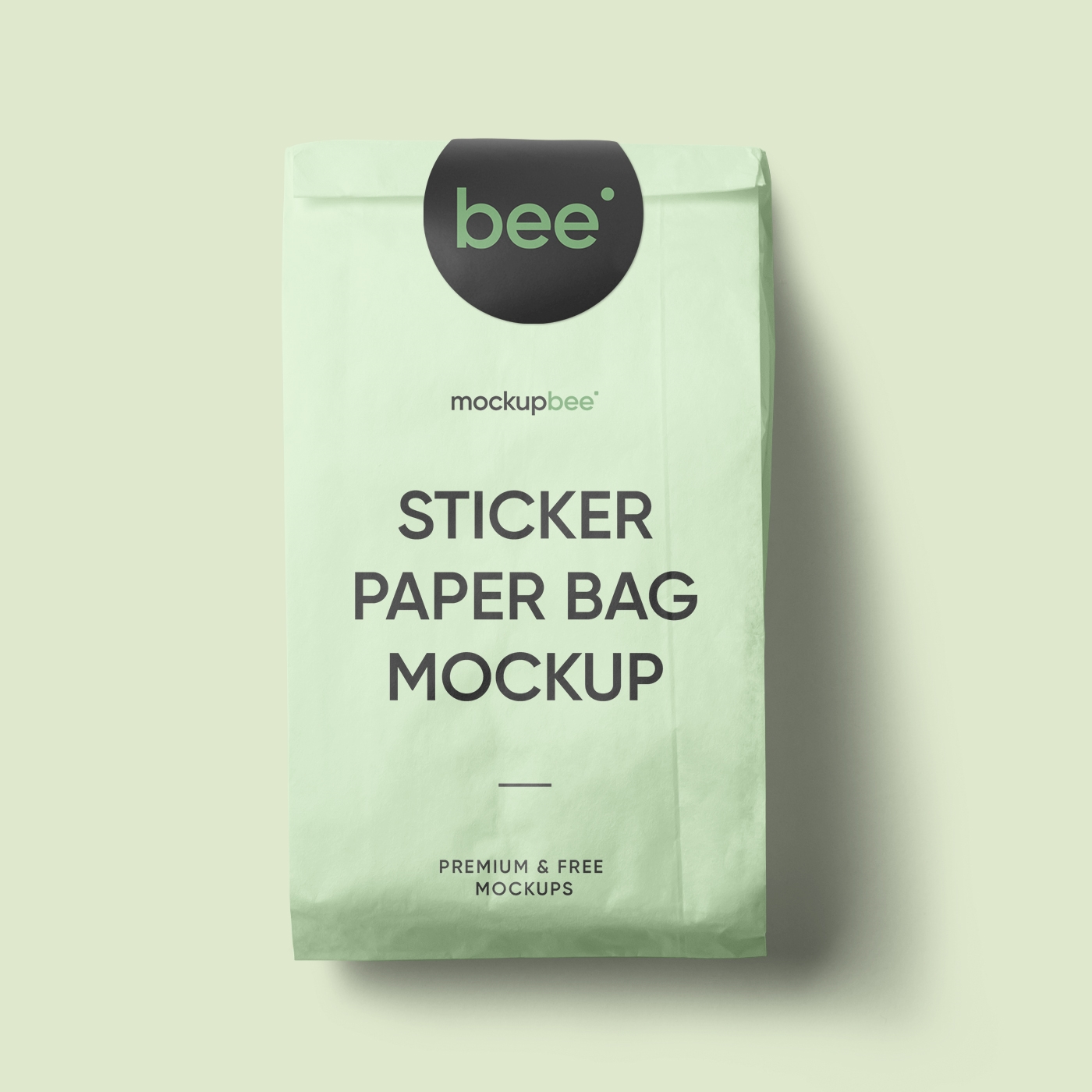 Front View of a Sticker Paper Bag Mockup FREE PSD