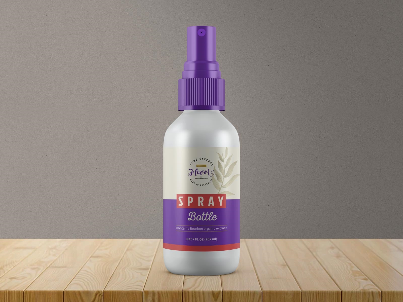 Front View of Cosmetic Plastic Spray Bottle Mockup FREE PSD