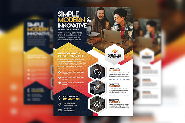 Modern Photo Business Enterprise Promotional Flyer Template FREE PSD