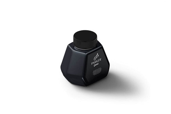 Perspective View of a Geometric Ink Bottle Mockup FREE PSD
